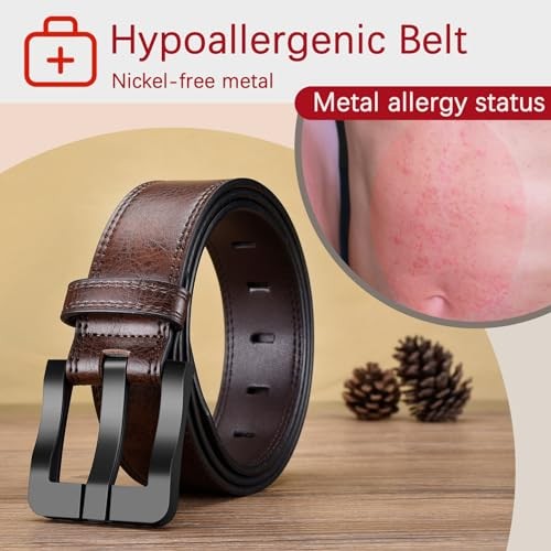 TSA Approved Non-Metal Nickel Fits Waist 37–38 in | Overall Length 47 in Brown