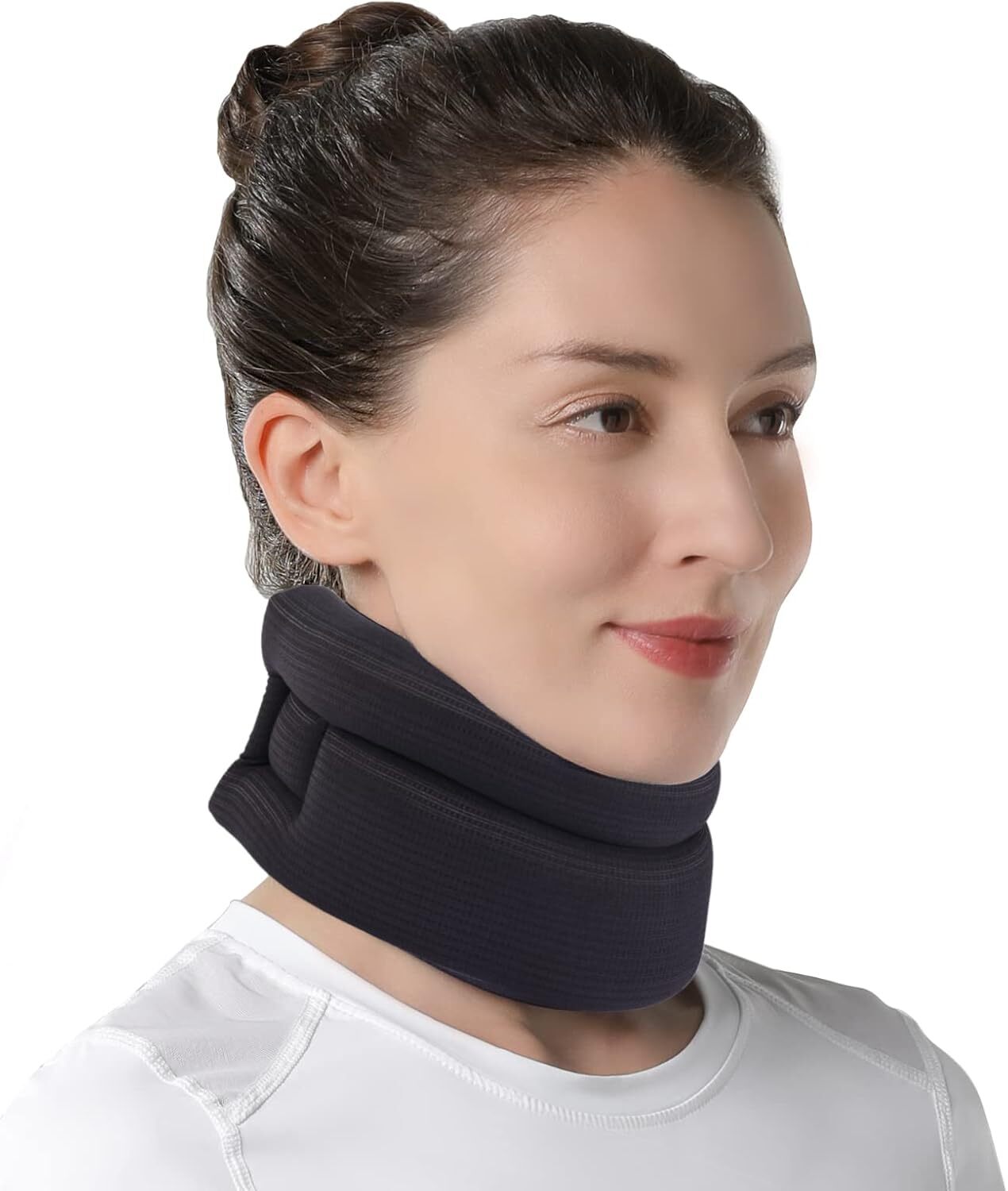 Neck Support Brace for Snoring Sleep Apnea, Soft Cervical Collar L, Black