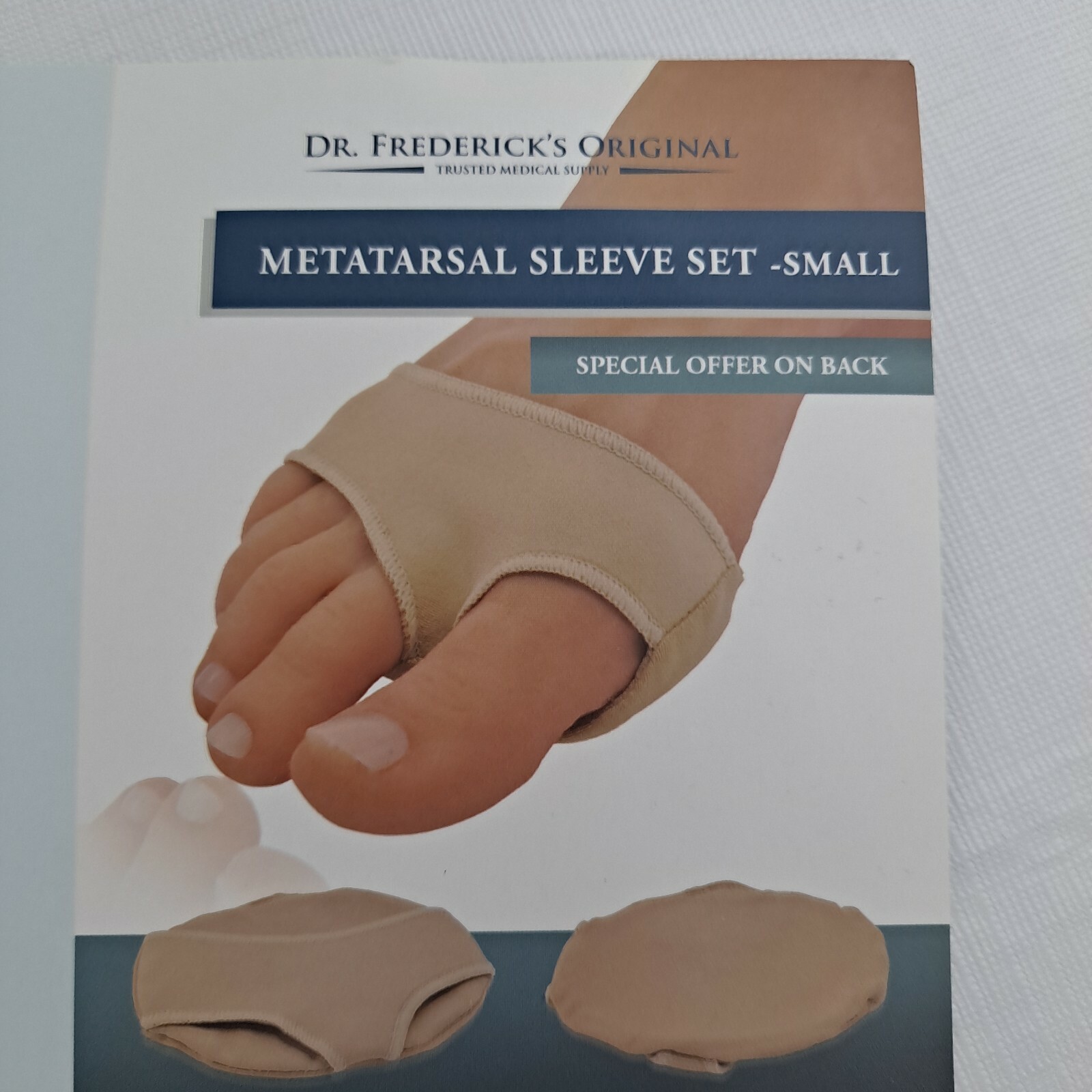 Metatarsal Foot Sleeve Set Tan toe sleeves SMALL