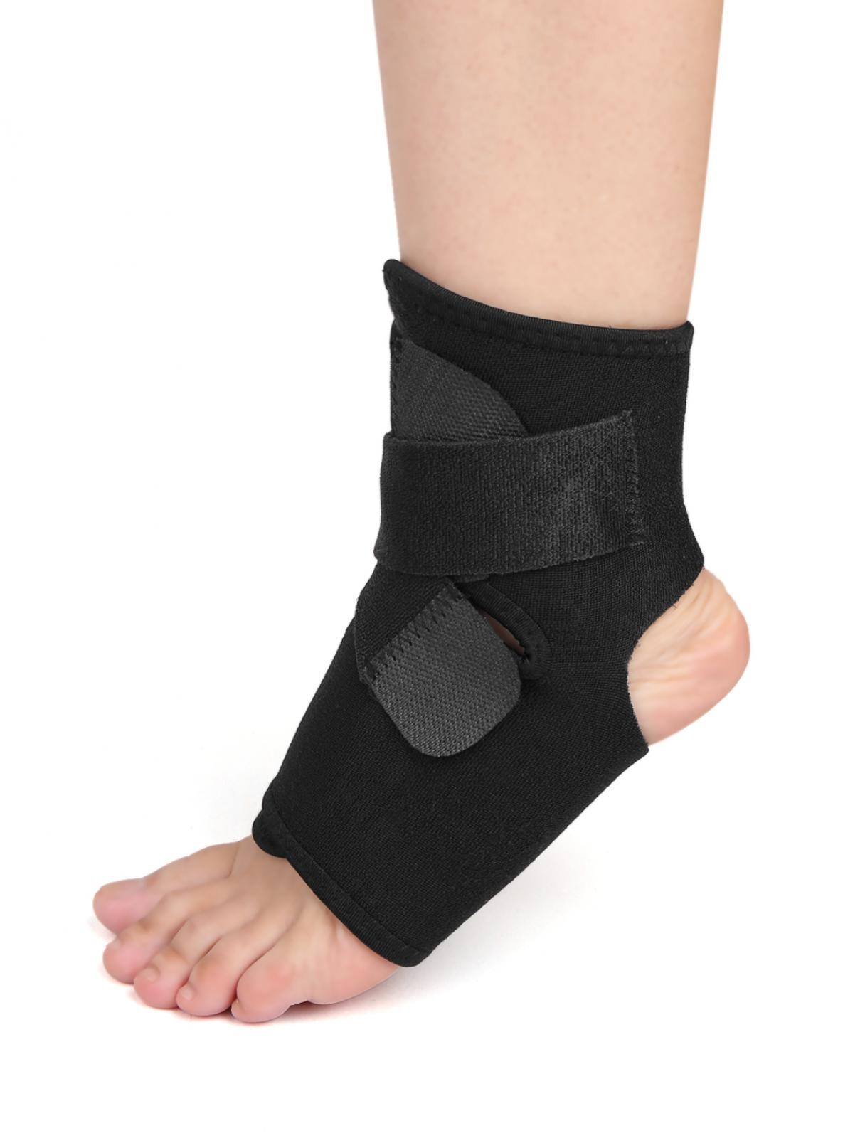 Unique ankle foot support hook closure ring protection winding