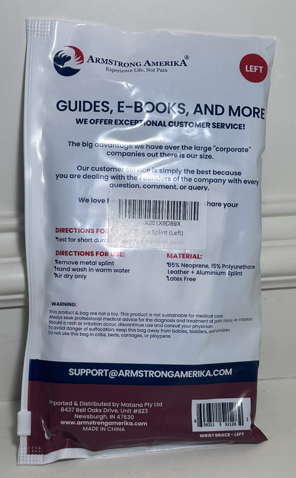 Armstrong Wrist Support Splint Brace Left – New