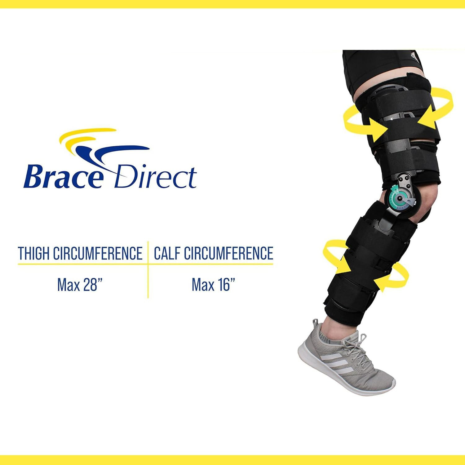 ROM Post-Op Knee Brace- Telescoping T Scope Range of Motion for Ligament Patella