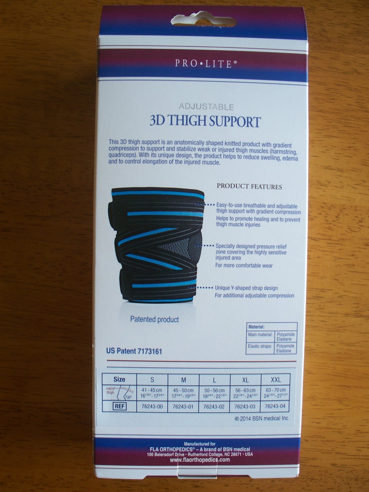 FLA Orthopedics, Small, 3D Thigh Support, Adjustable, 76243-00, Pro-Lite, New