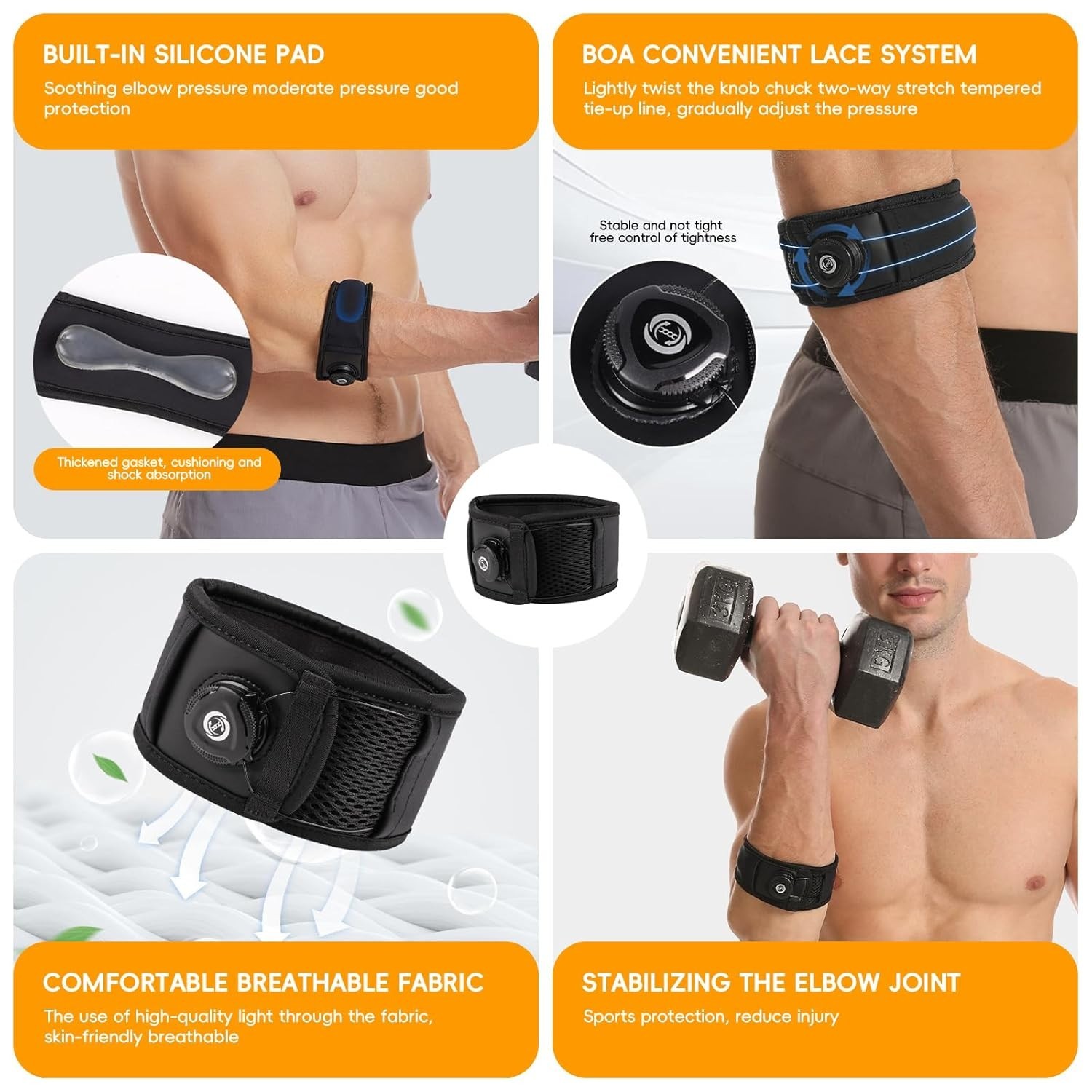 Copper Elbow Compression Sleeve Elbow Brace For Tennis Arthritis Bursitis