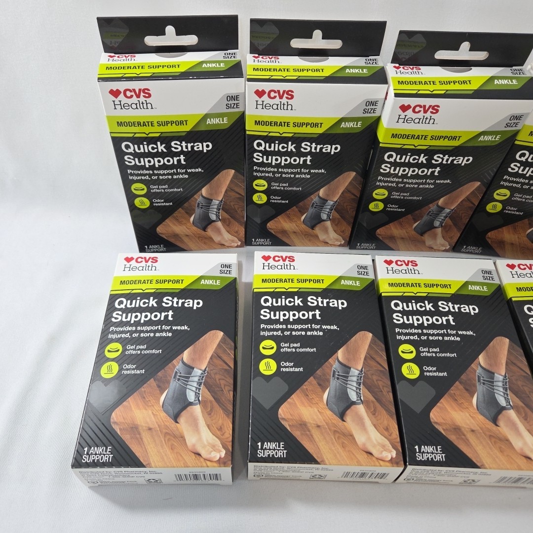 CVS Health Moderate Support Ankle Quick Strap Support One Size – Lot of 12 NEW