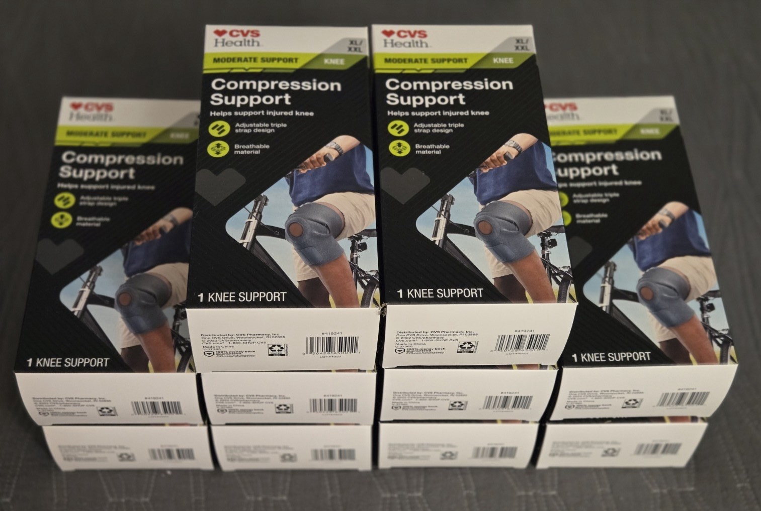 CVS Health Knee Compression Support XL/XXL Adjustable Brace Moderate Support Lot
