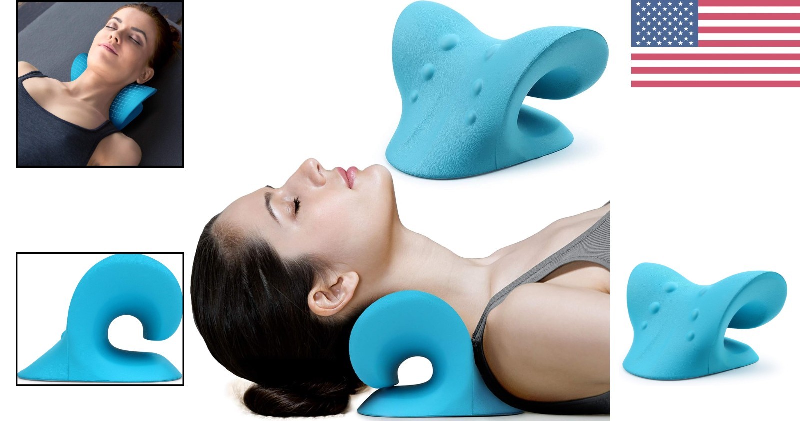 Memory Foam Cervical Pillow Neck Stretcher, TMJ Pain Relief & Spinal Alignment