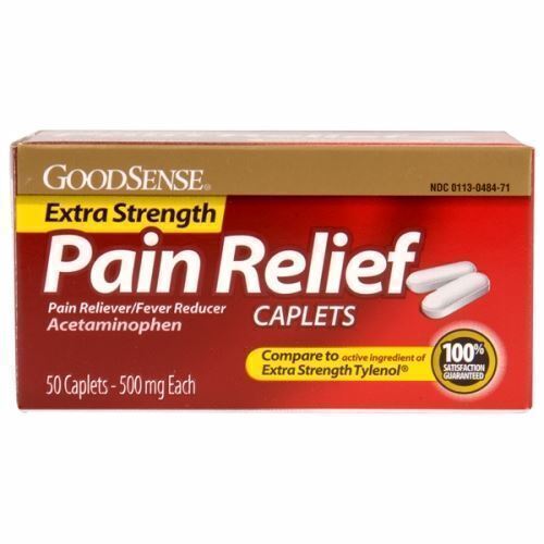 Extra Strength Pain Relief 500 mg 50 Caplets By Plus Pharma