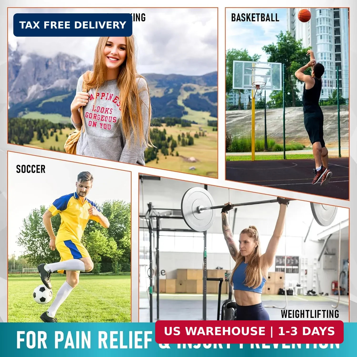 PhysFlex 2 Pack Patellar Tendon Support Strap – Knee Brace for Pain Relief, Pate