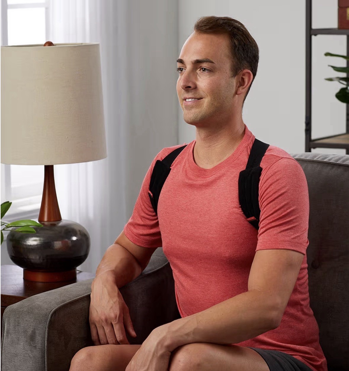 Mueller Adjustable Posture Corrector Black Cotton Unisex One Size Fits Most