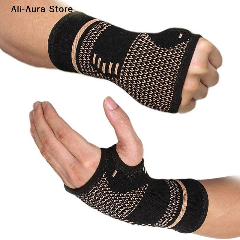 Compression Wrist Support Sleeve (M) Elastic Wrist Brace for Sports Pain Relief