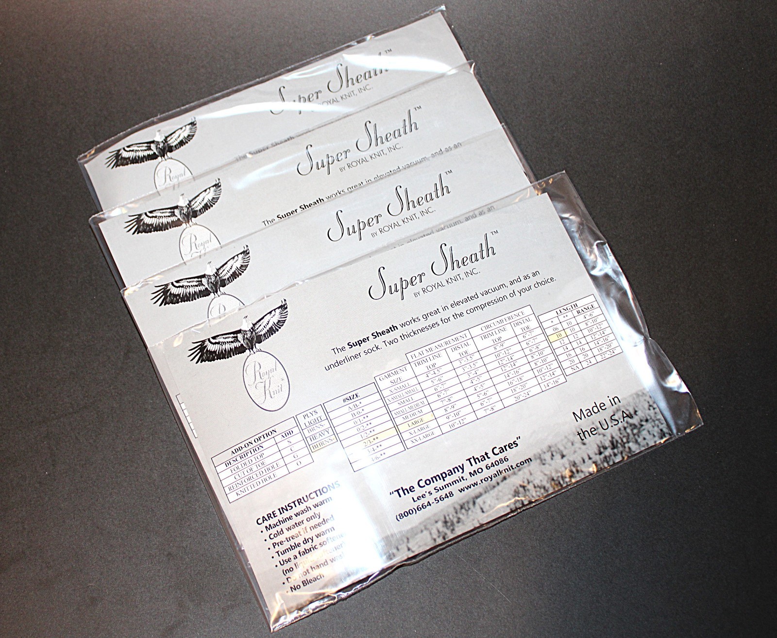 (4) Royal Knit Black Super Sheath Underliner Sock BHRNS- 2/3-** LG 10 8”-10” USA