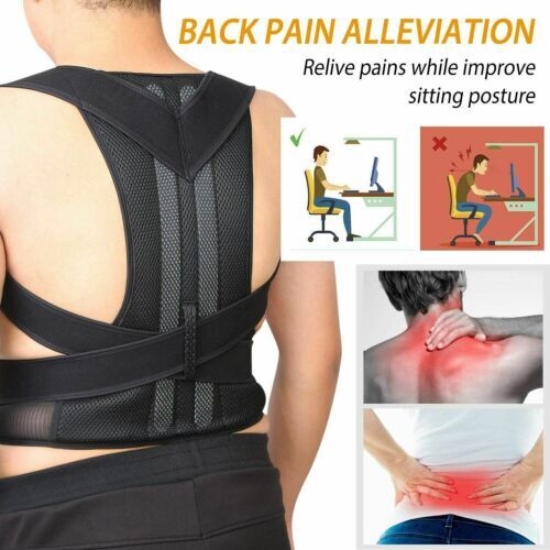 Lumbar Posture Corrector Spine Back Support Waist Brace Pain Relief Slim Belt US