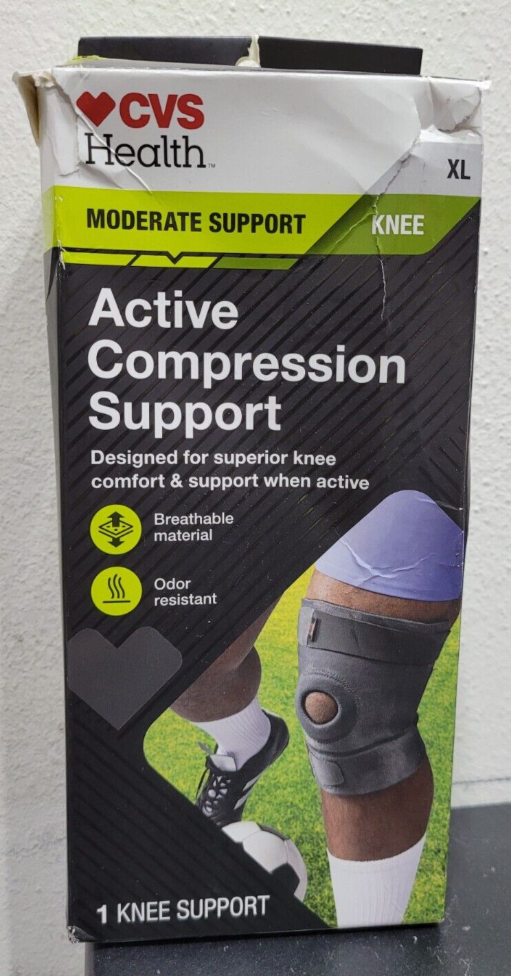 CVS Health Active Compression Knee Support Breathable Material Size LG