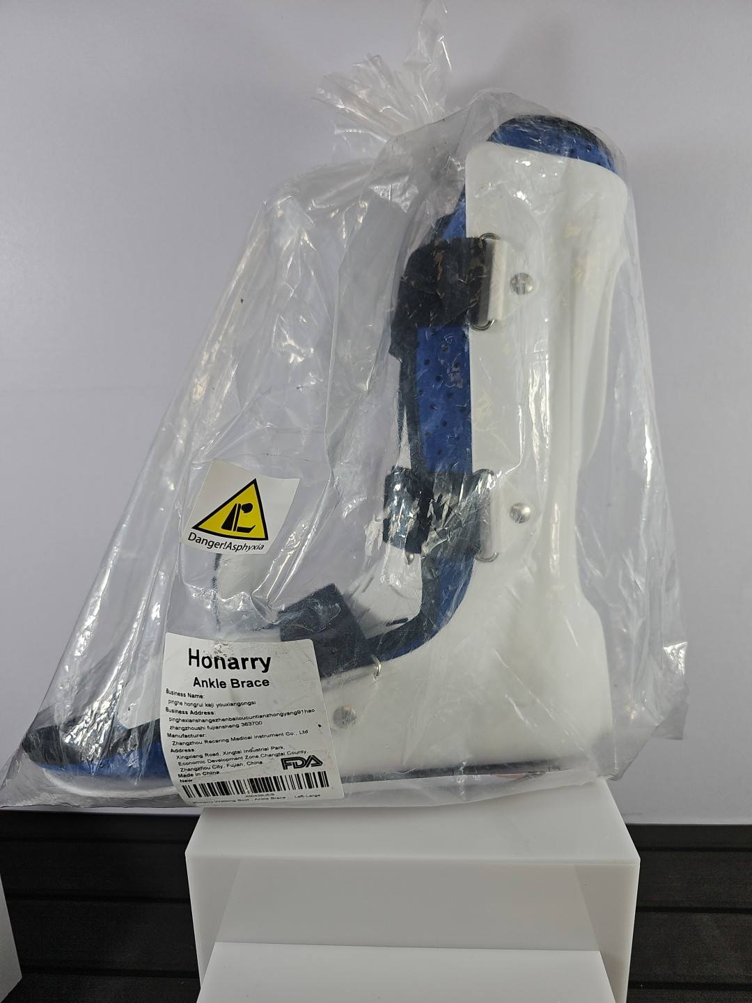 Honnary Walking Boot Left Foot Large White New