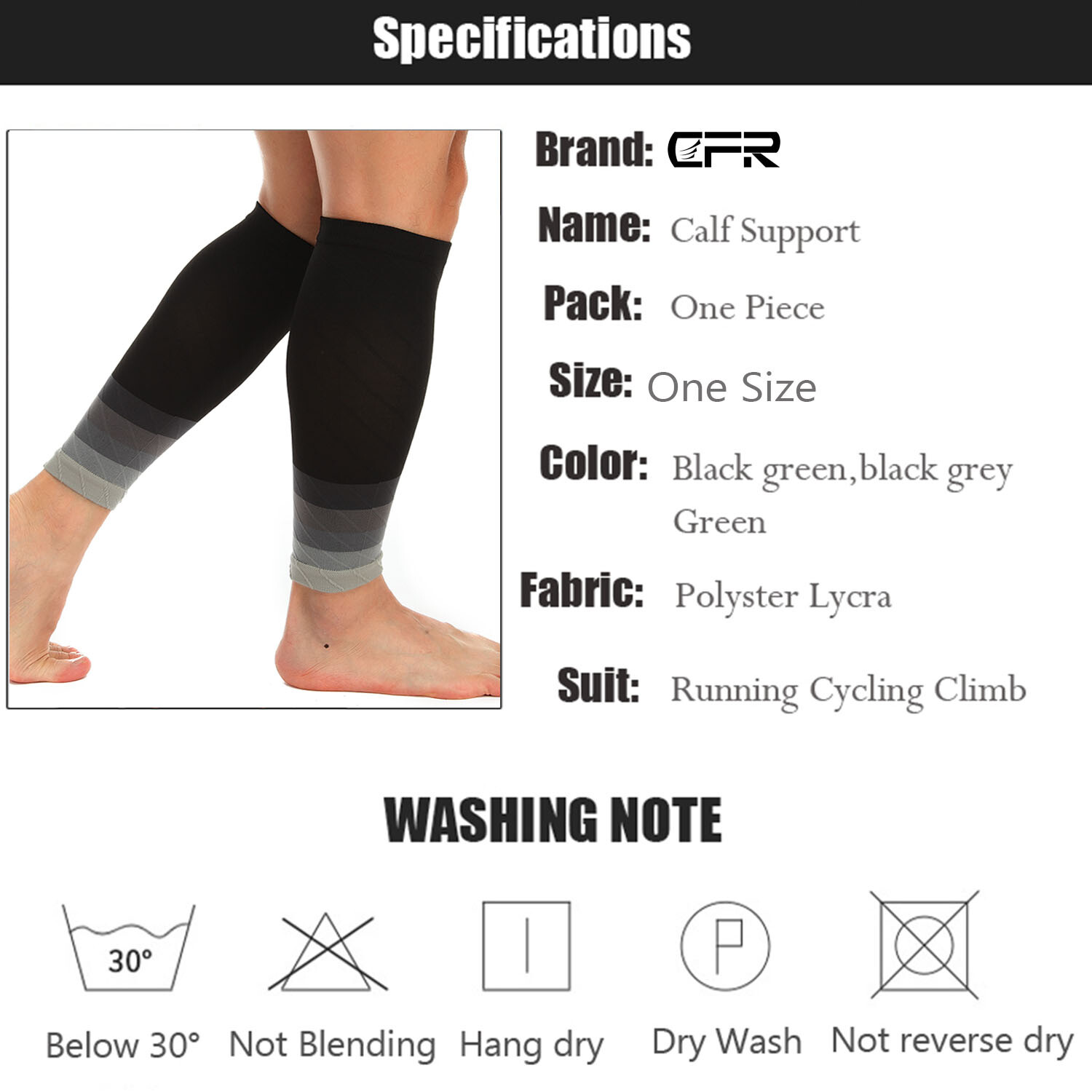 Calf Support Graduated Compression Leg Sleeve Sport Socks Outdoor Exercise Pair