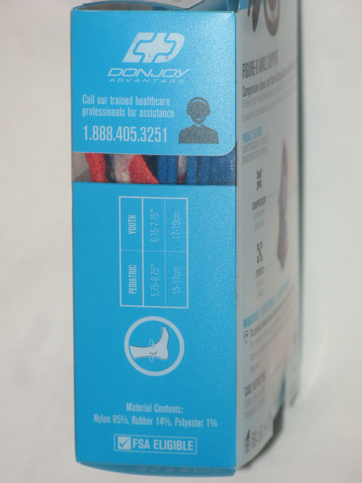 DonJoy Advantage Ankle-Sleeve w Compression Figure-8 Strap Pediatric Sz Marvel