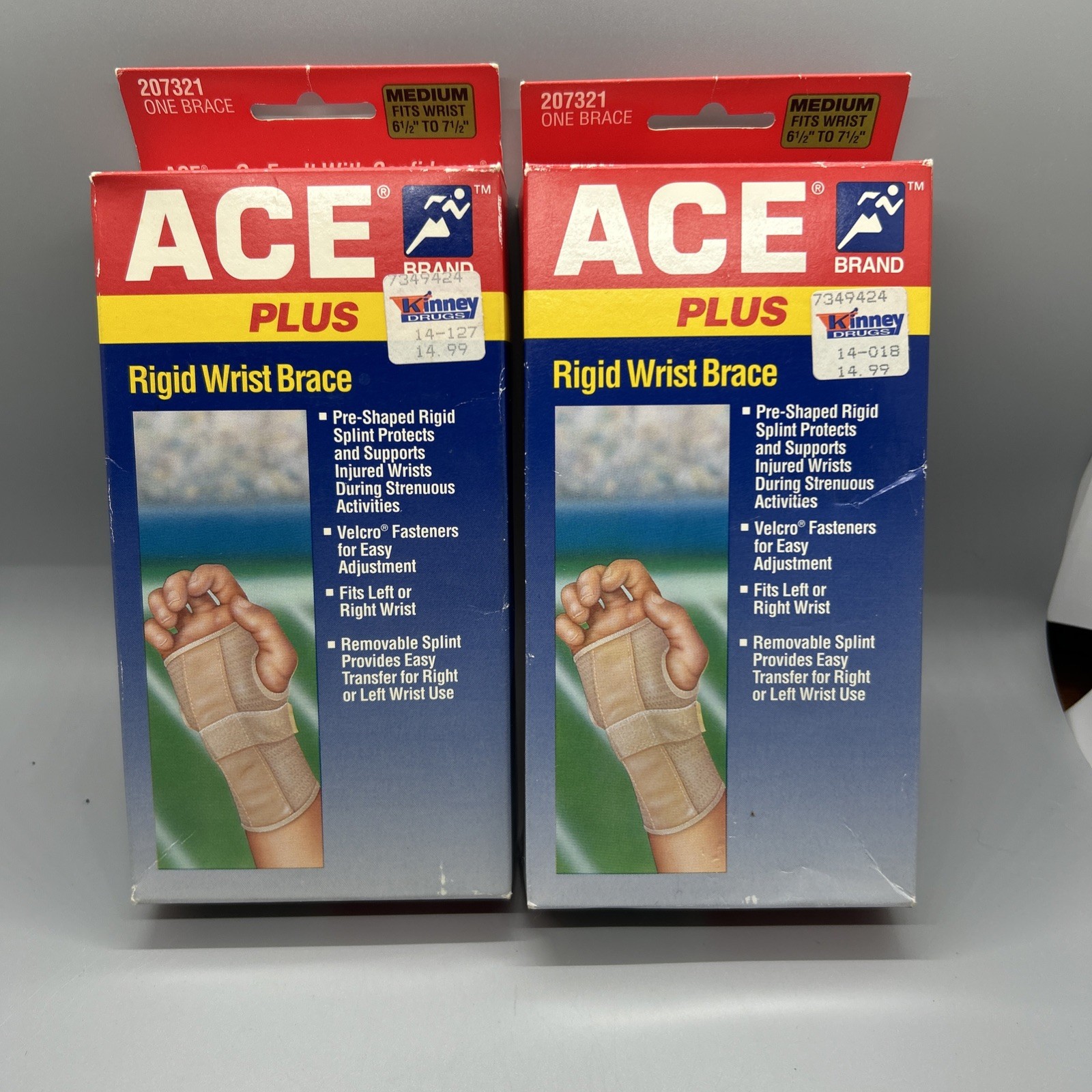 Ace Plus Wrist Brace Size medium 6 1/2 – 7 1/2 Inch Both Boxes New In Box
