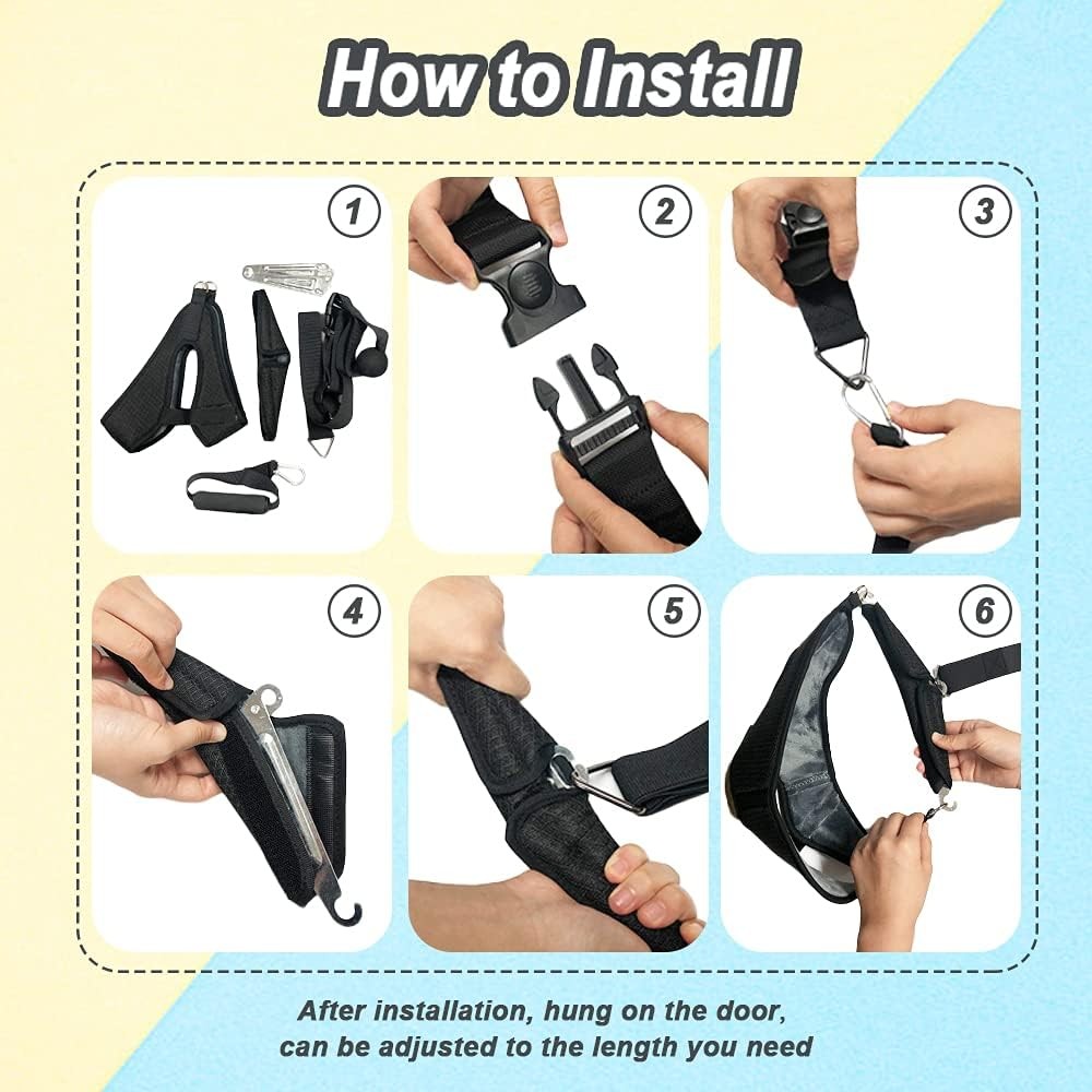 Cervical Neck Traction Hammock Device, Over Door Spine Exerciser Support Brac…