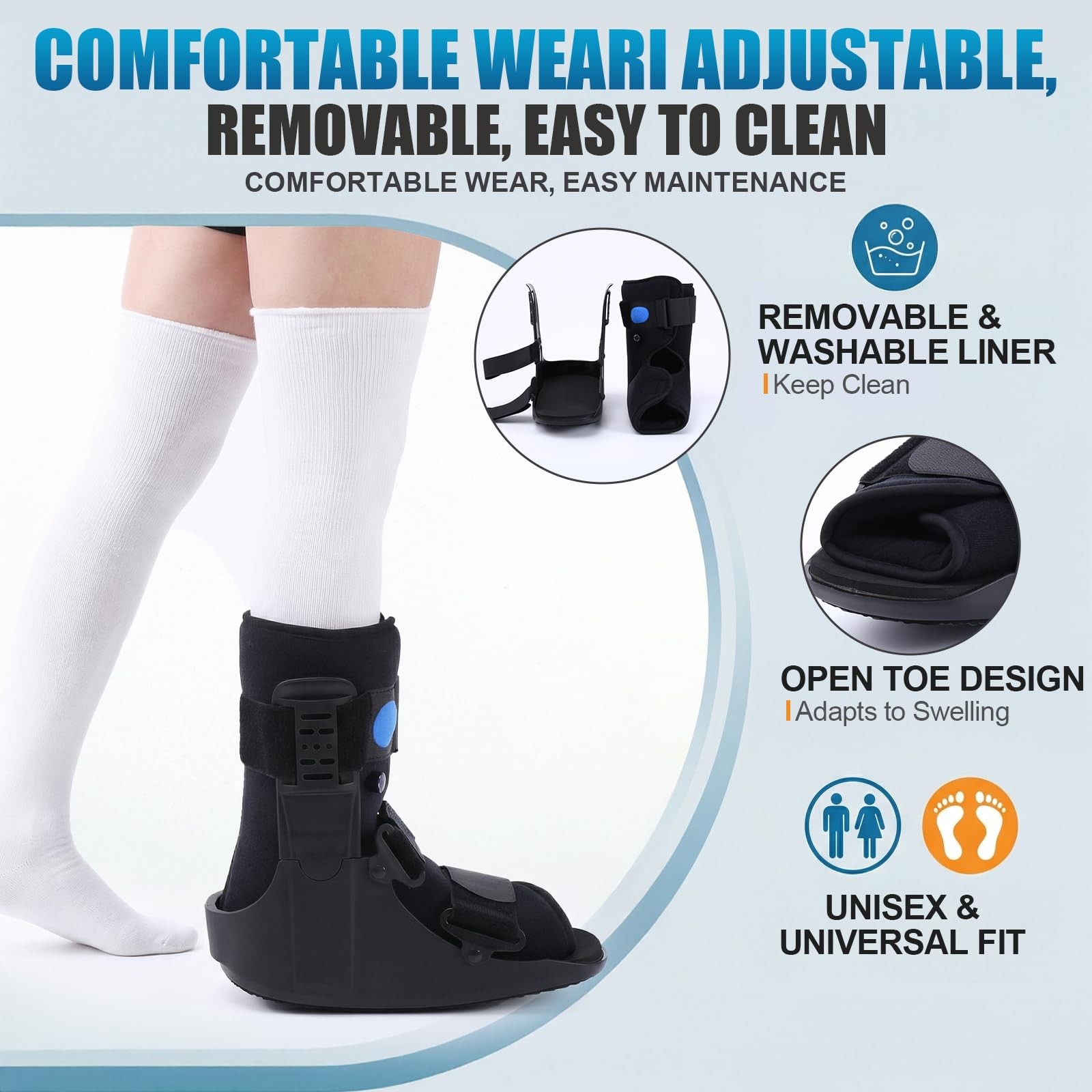 Kaneyvok Air Walking Boot, Infalatable Walker Fracture Boot for Sprained Ankl…