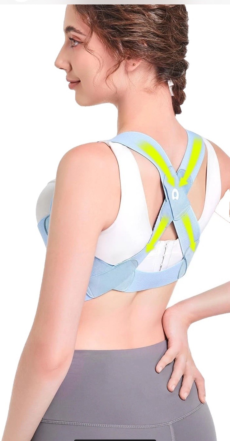 AOFIT Womens Posture Corrector X-Shaped Back Brace Invisible Under Clothes, Med