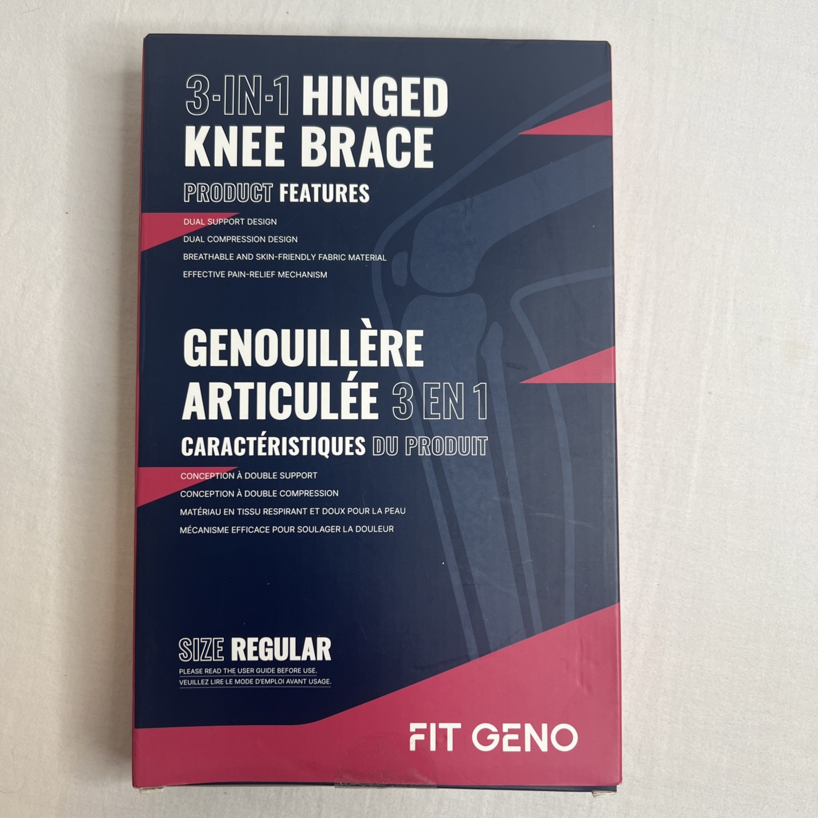 Mueller Pro Level 3-in-1 Hinged Knee Brace Size Regular Fit Geno