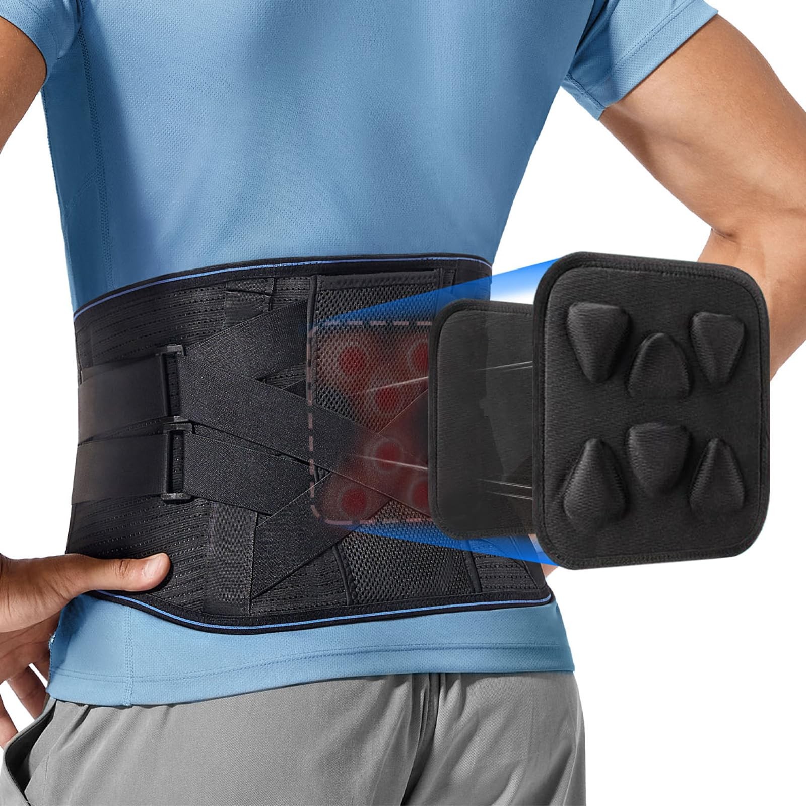 Adjustable Back Brace Sciatica Lumbar Support Belt B73 XLarge Posture Work