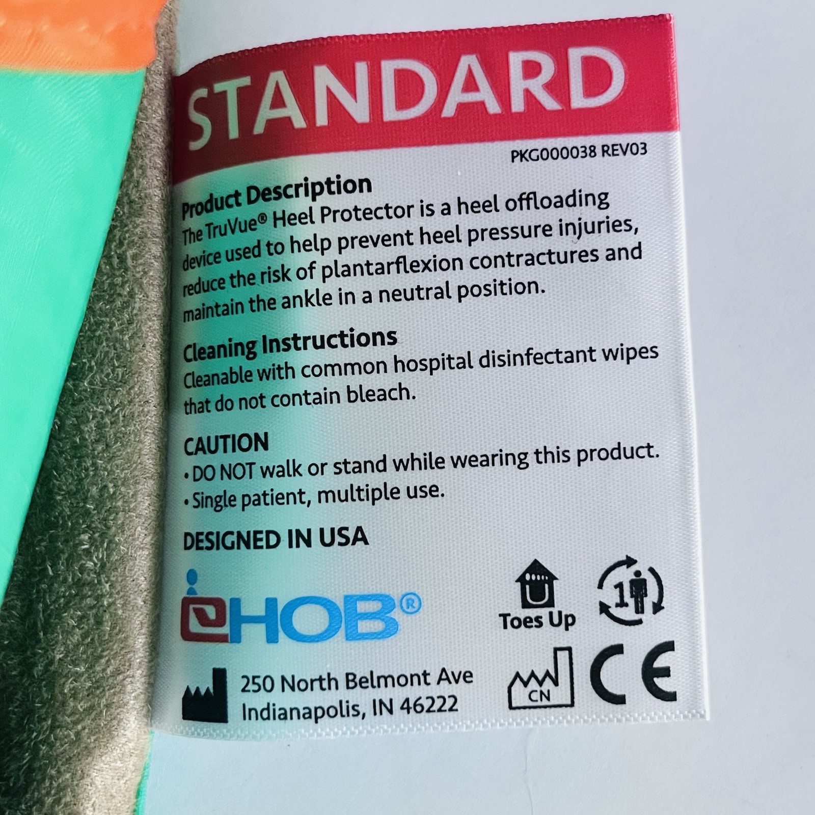 EHOB TruVue Heel Protector Offloading Boots Green Standard Size Pair Of 2