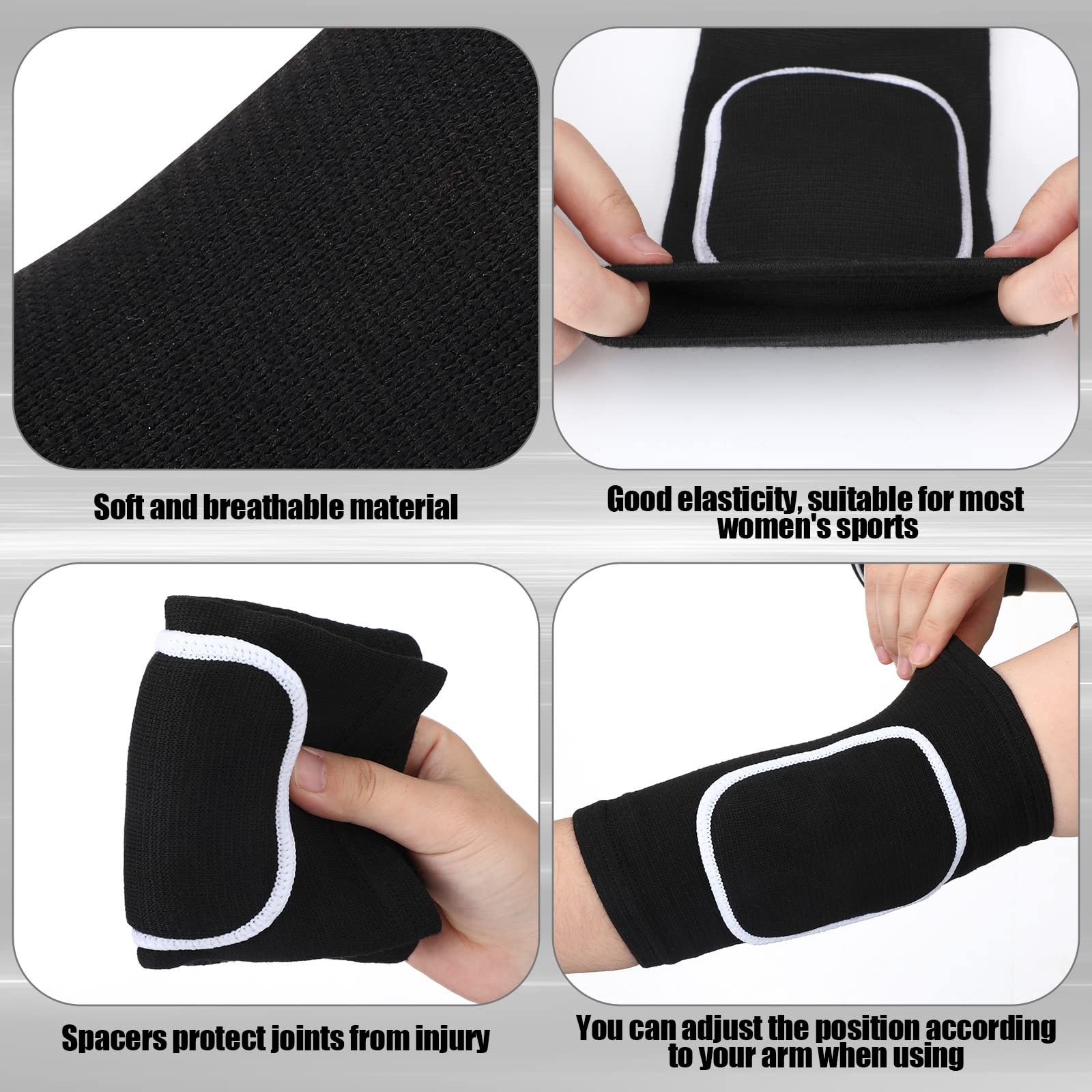 Kathfly 2 Pair Breathable Elbow Support Sponge Pads Small, black