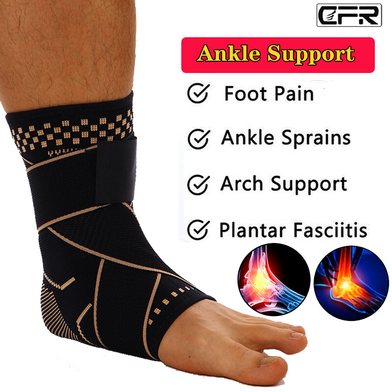 Copper Ankle Brace Support Compression Sleeve Relief Plantar Fasciitis Foot Wrap