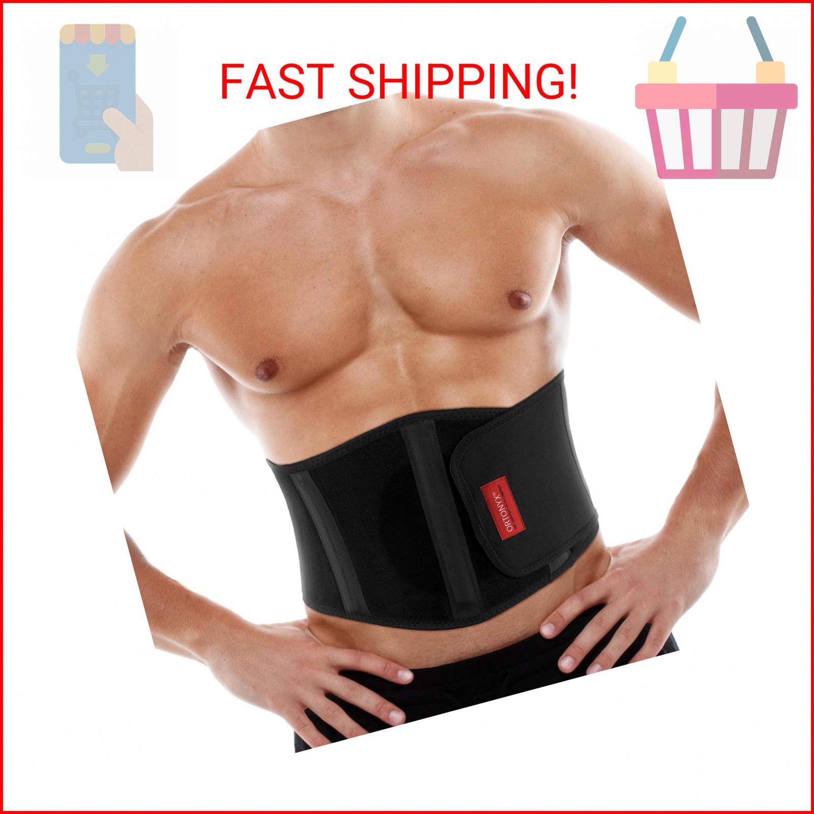 ORTONYX Ergonomic Umbilical Hernia Belt for Men and Women – Abdominal Support Bi