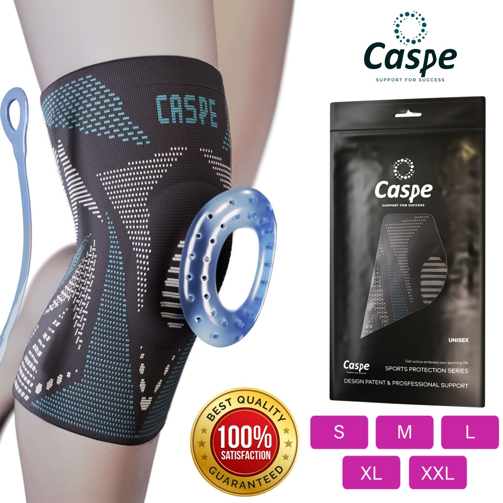 Caspe Knee Brace Sleeve Patella Support Sport Gym Arthritis Tendon Joint Pain US