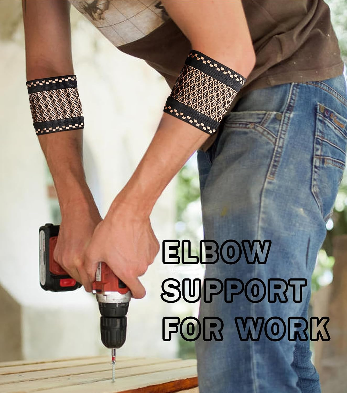 1 Pair Elbow Compression Sleeve, Elbow Brace Support For Tendonitis and Tenni…