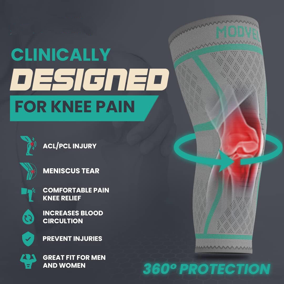 Knee Brace Compression Sleeve Support Sport Fitness Joint Pain Arthritis Relief