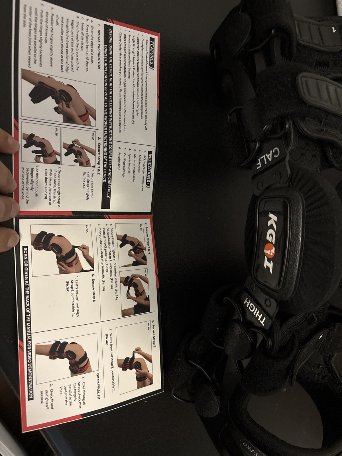 KGOI Sportz X-Pro Knee Brace for Men & Women – Knee Support [Black Size 4]