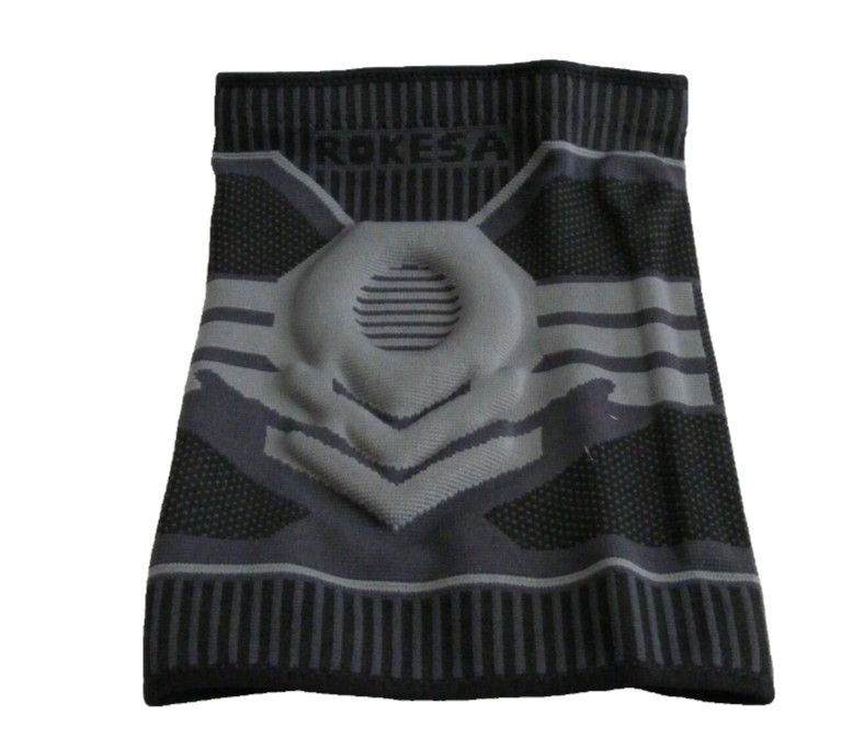 Rokesa Knee Brace Gray Black Knee Compression Sleeve Support Gel Pad XXL