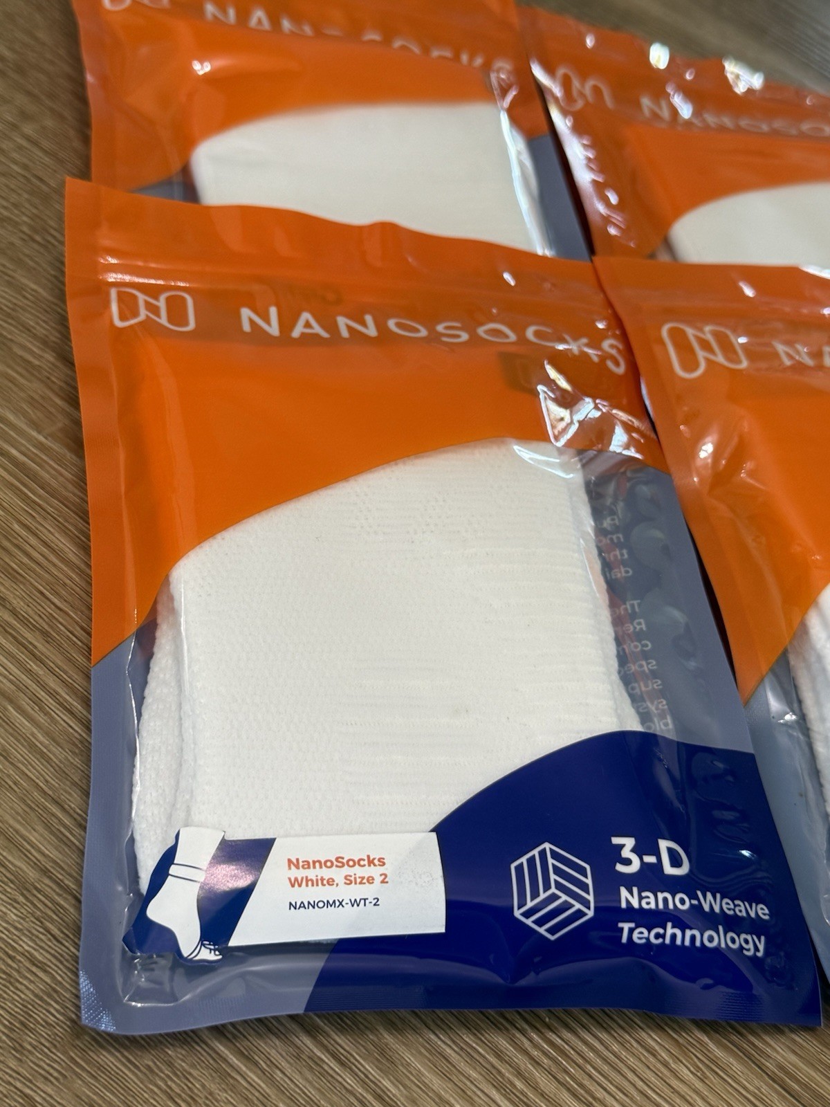NANOSOCKS 3D Nano-Weave Compression Socks Size 2 NANOMX-WT-2 (LOT OF 4 Packs)