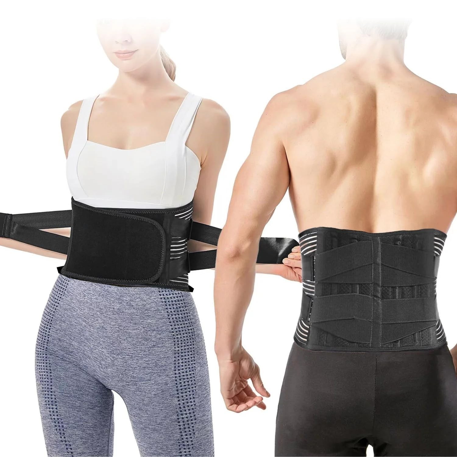 CRAZY AL’S® Back Braces for Lower Back Pain Relief with 6 Stays, Breathable