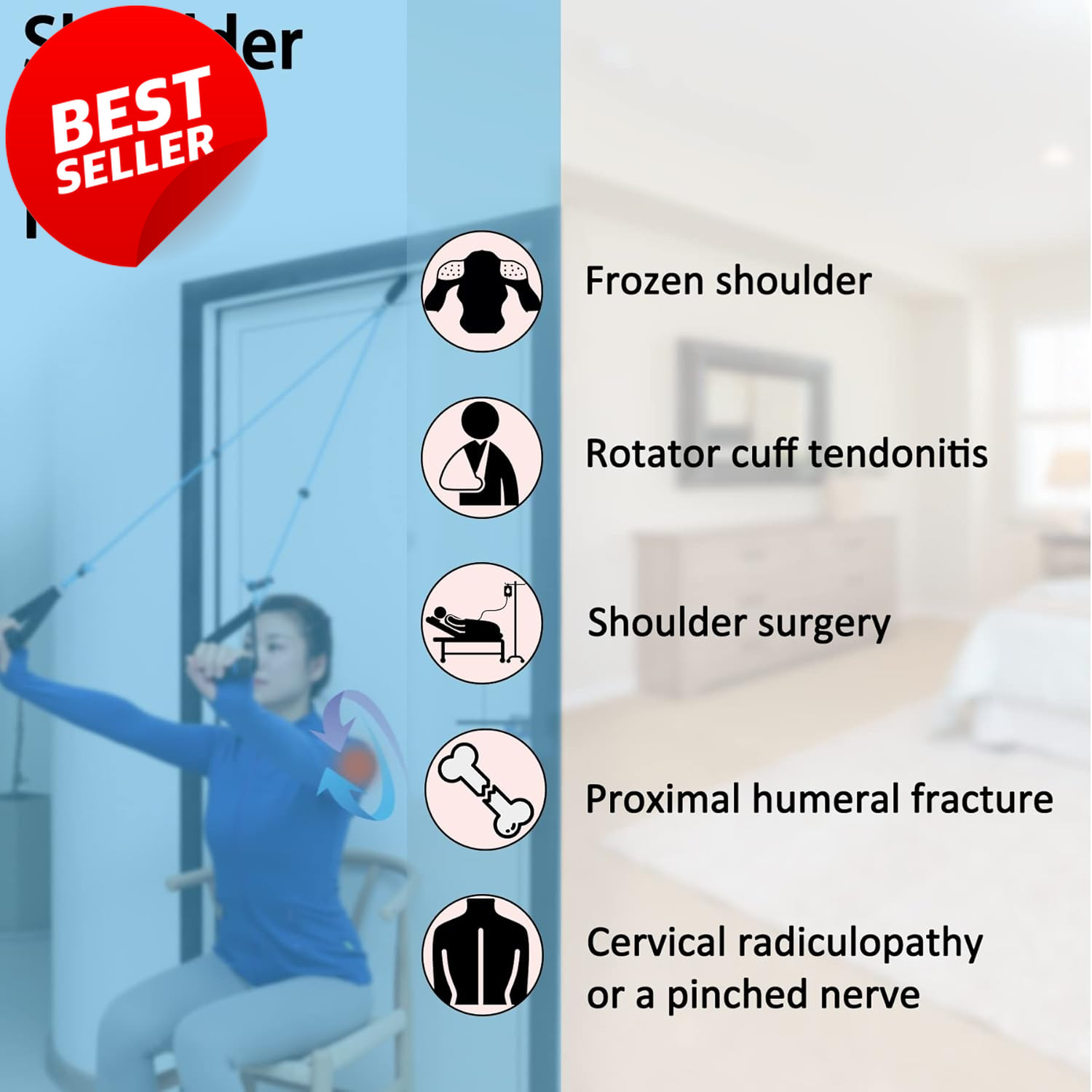 Over Door Shoulder Pulley for Physical Therapy & Surgery Recovery FSA HSA – US