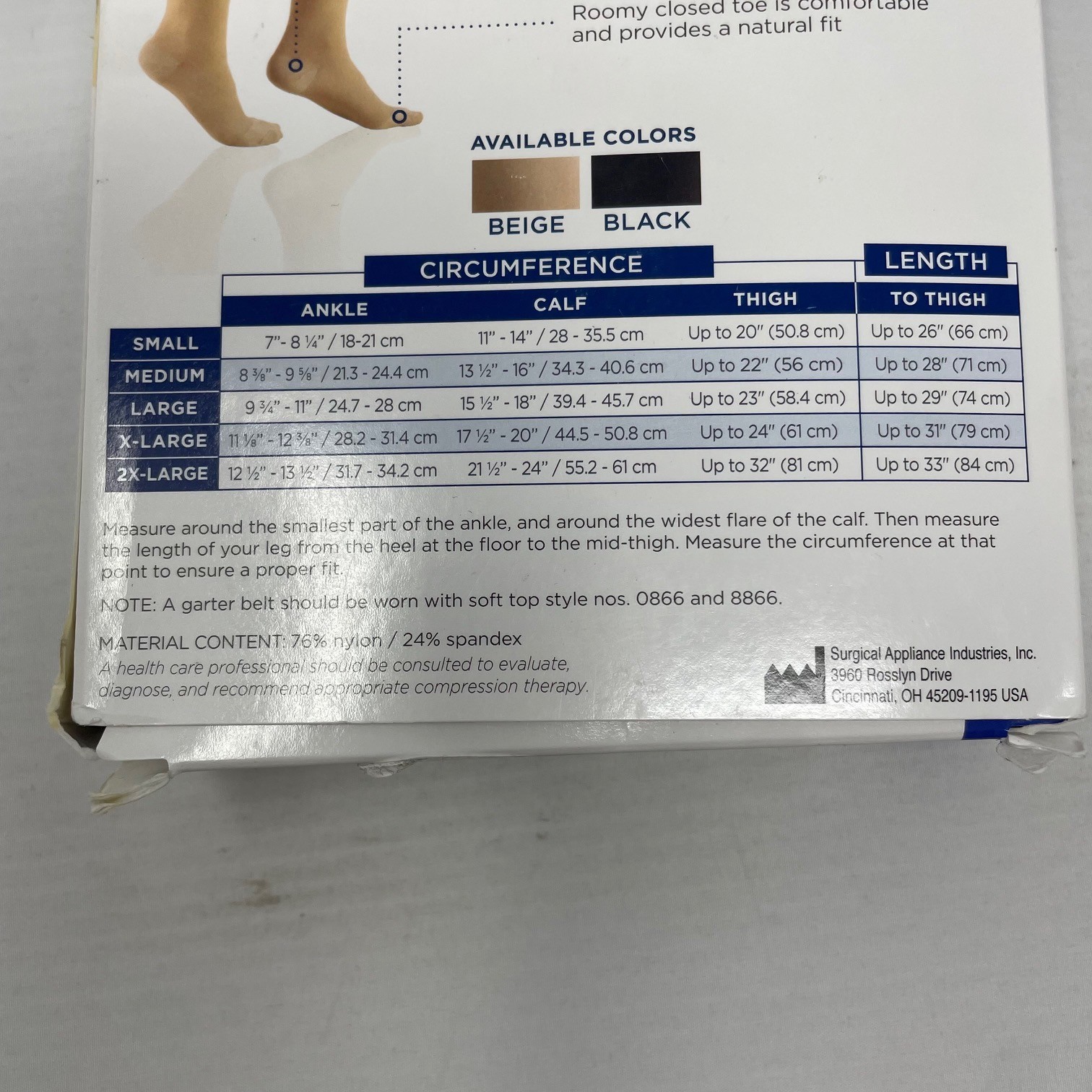 Truform Leg Medical Compression Stockings 20-30 mmHg Closed Toe XL Charcoal