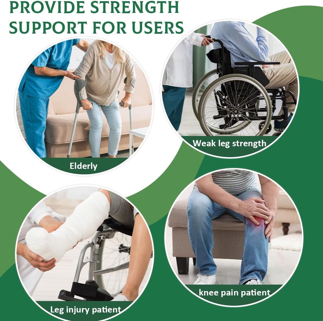 Gait Belt W/ Padded Handles & Leg Straps Seniors Medical Gate Belt Transfer