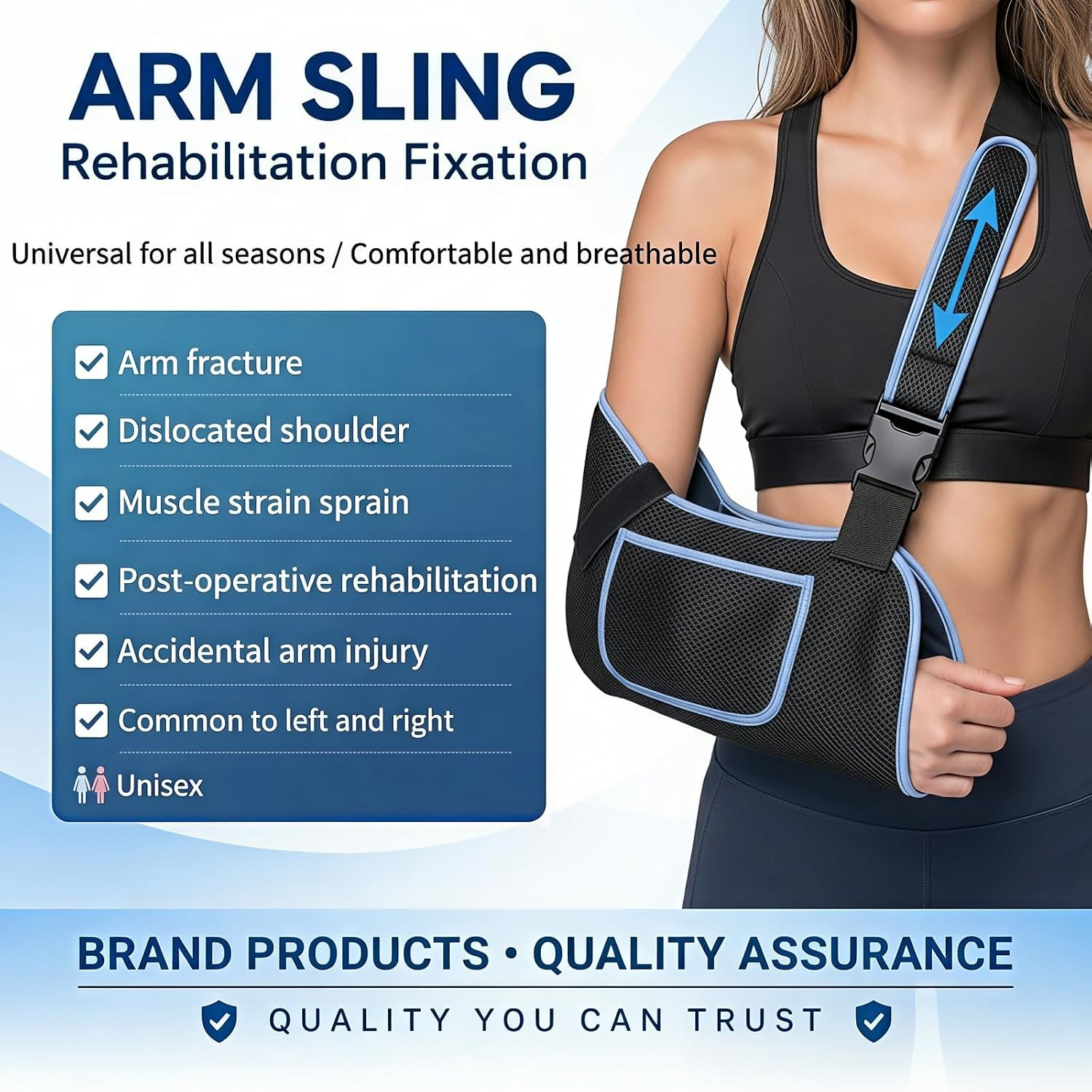 Arm Sling Shoulder Immobilizer – Rotator Cuff Support Brace,Equipped with adj…