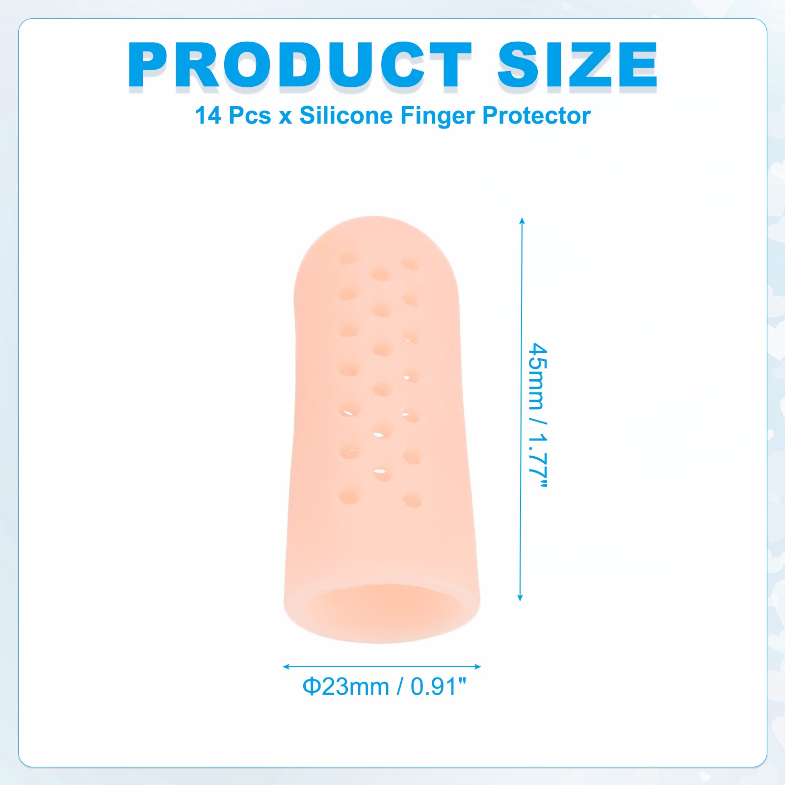 14 Pcs 0.8″x1.18″ Gel Finger Cots Silicone Breathable Finger Protector Beige