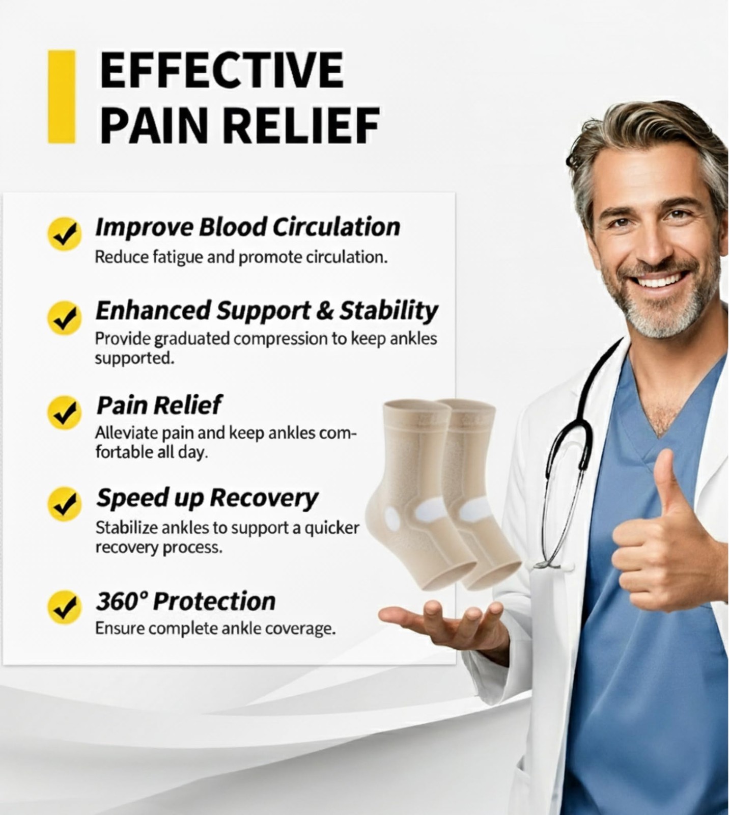 1 Pair Ankle Braces for Men and Women Ankle Compression Socks for Foot Pain D…