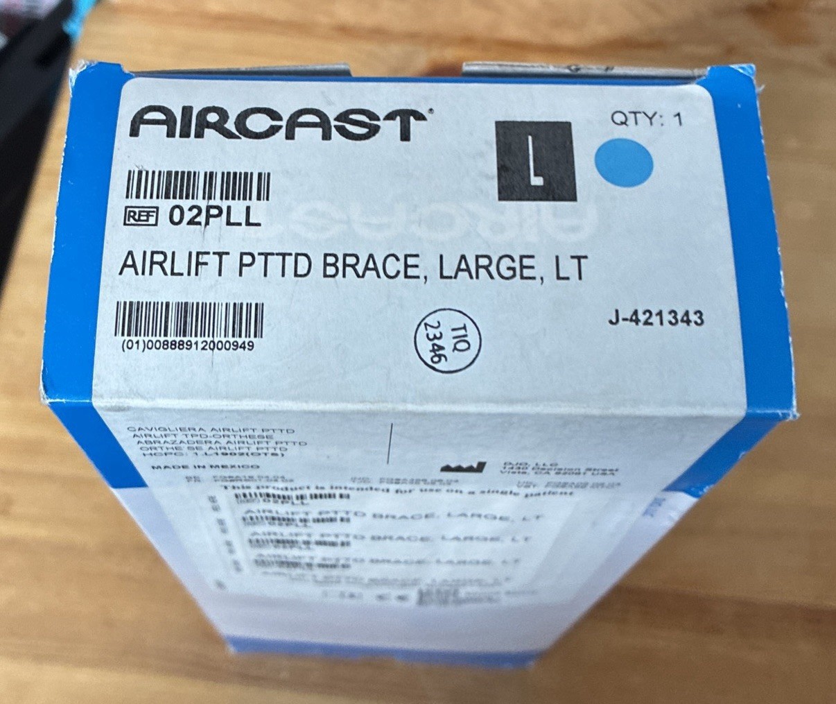 Aircast Airlift PTTD Ankle Brace Posterior Tibial Tendonitis Support Left Large