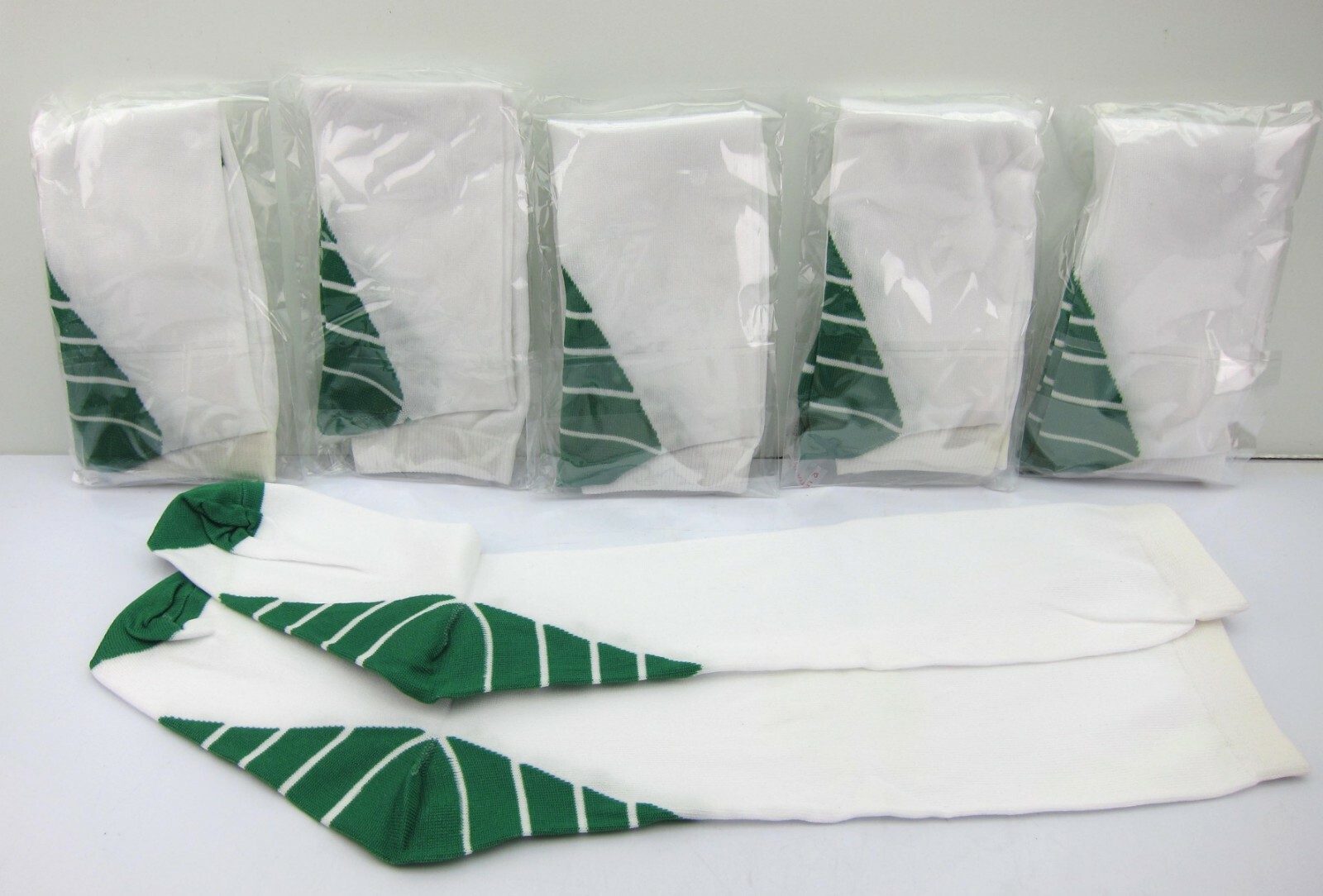 6 Pair Women’s Compression Socks White Green 30-35 mmhg Large Medical Running