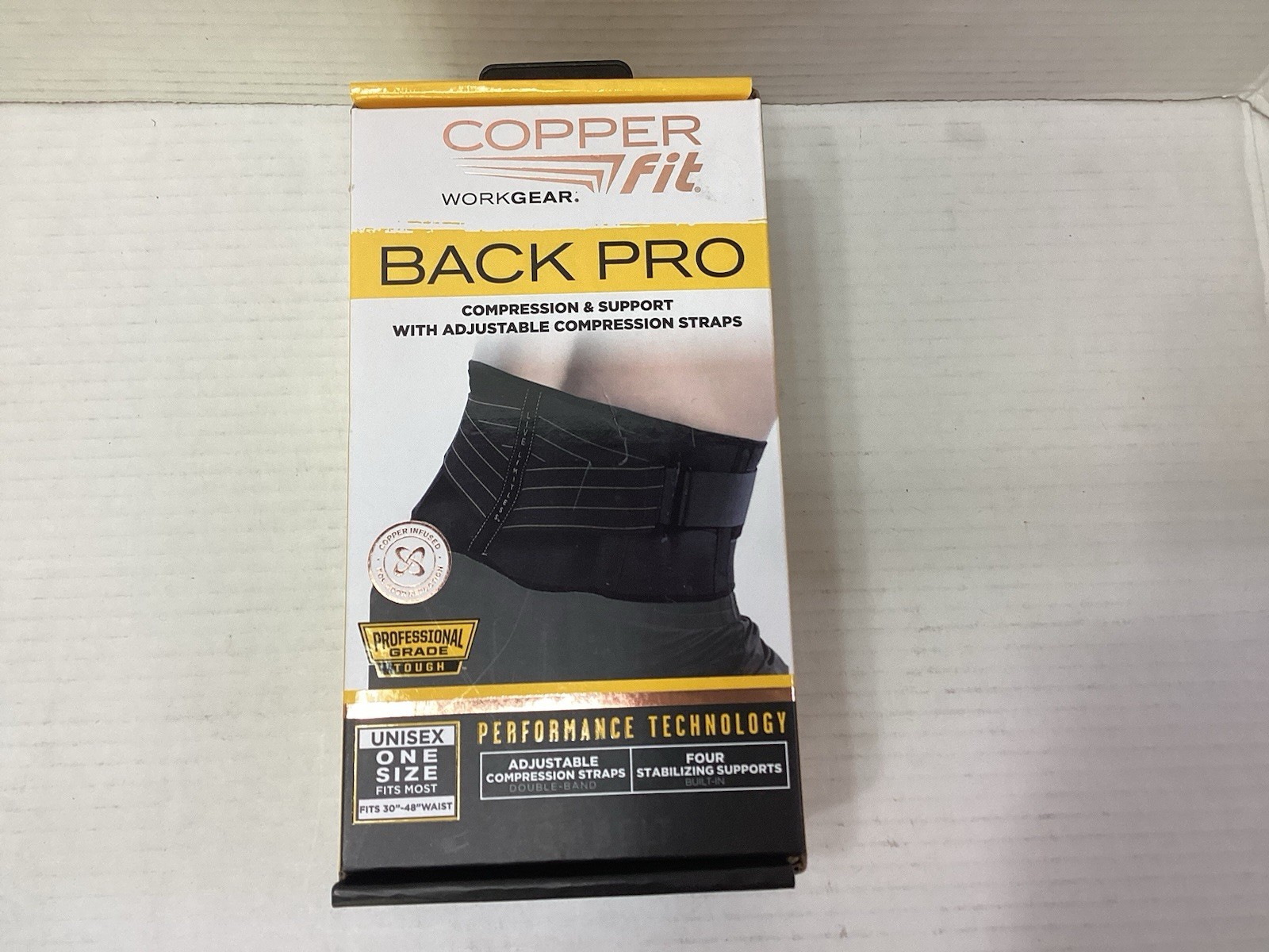 Copper Fit Work Gear BACK PRO Support Belt Compression One Size Fit Most 30”-48”