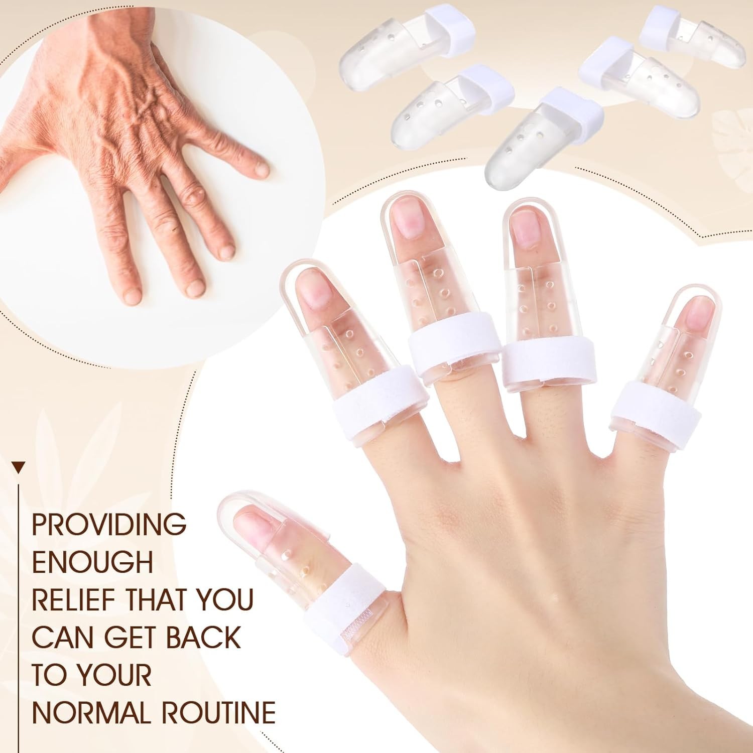 10-Pack Adjustable Finger Support Splints for Injury & Arthritis