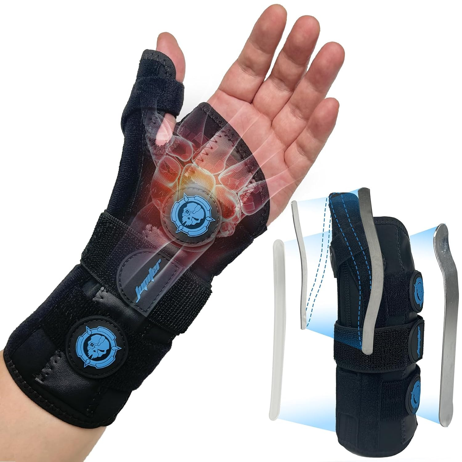 JUPITER Carpal Tunnel Wrist Brace with Thumb Support, Day & Night Thumb Spica Sp