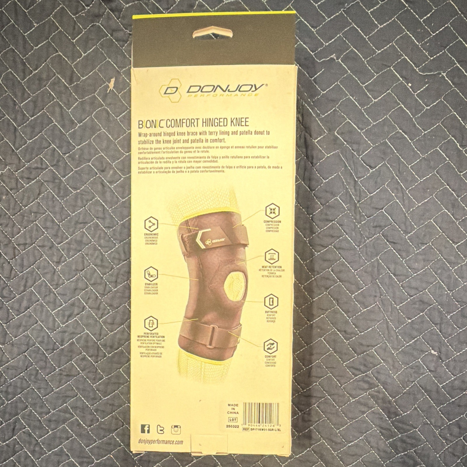 DonJoy Performance Bionic Comfort Hinged Knee Brace L/XL Black/Green